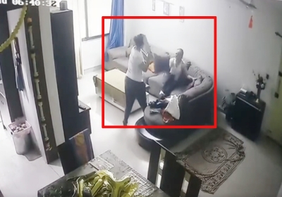 Wife beaten up teacher husband video viral