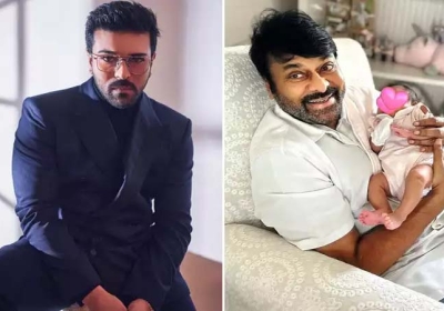 South Megastar Chiranjeevi Celebrate His 68th Birthday with His Granddaughter Klin Kaara 