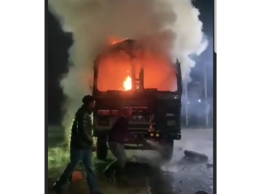 massive fire broke out in a truck