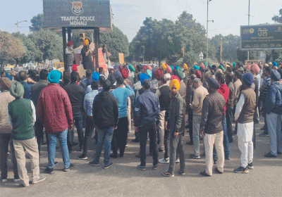 Education Board employees took out protest march on the streets of Mohali to release the dues