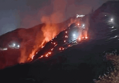 A massive fire broke out in the forests of Tikkar Tal in Morni