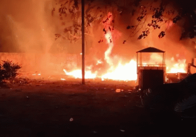 Massive Fire at Kodarma Railway Station Parking