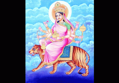 Worship of Maa Kushmanda on the fourth day of Navratri