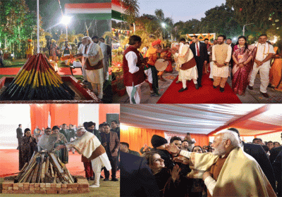 PM Modi took part in Lohri, Sankranti and Pongal celebrations