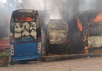 Five passenger buses gutted in fire at Ranchi's bus stand