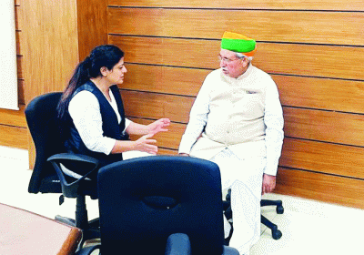 Senior BJP worker and advocate Ranjana Shahi met Law Minister Arjun Meghwal
