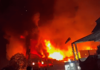 Massive Fire at Solar Factory in Rewari