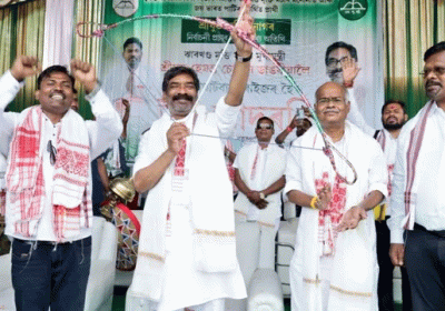 Hemant Sorens Public Rally in Sarupathar